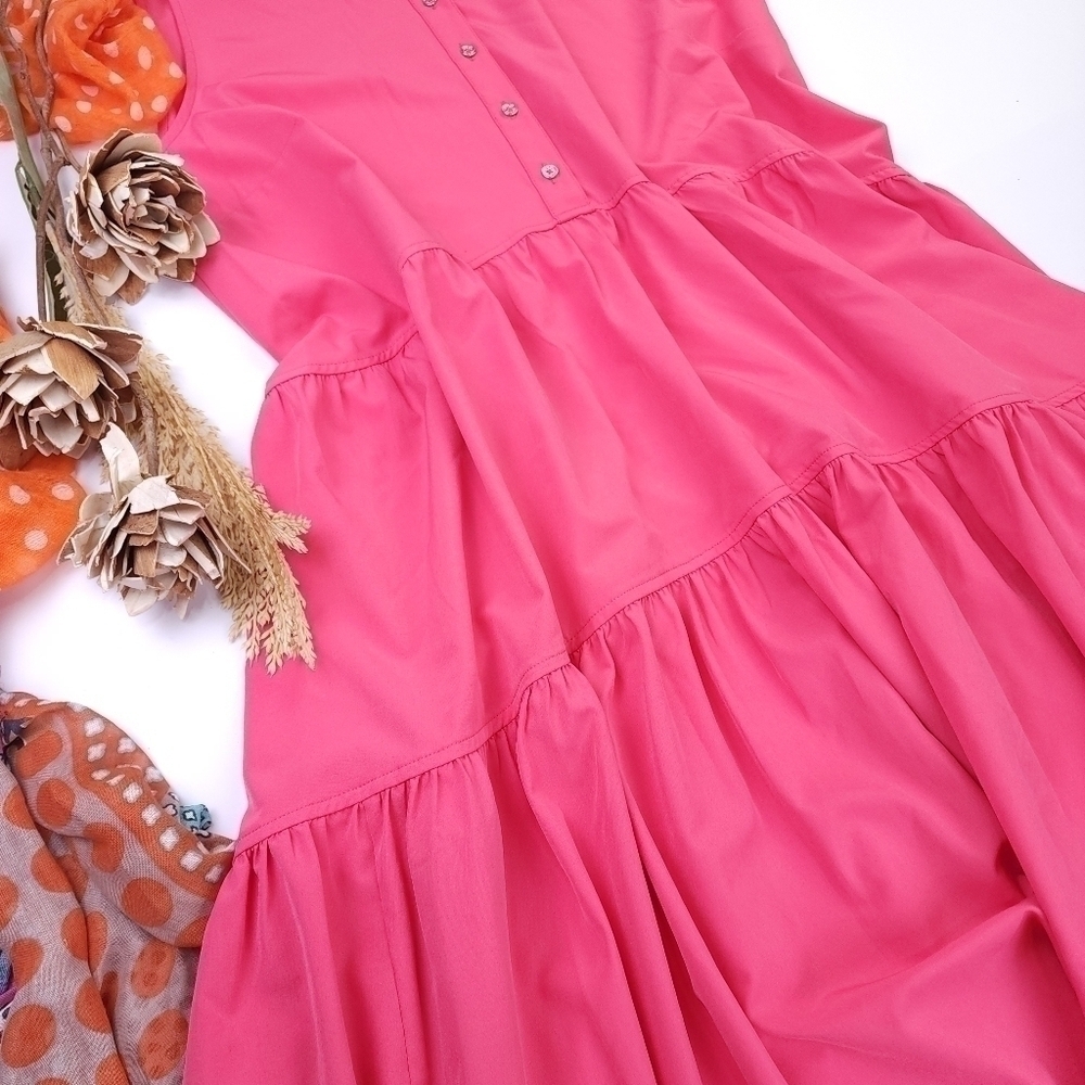 🔴 Tommy Hilfiger Pink Maxi Dress Sz 10 - Picture 10 of 10